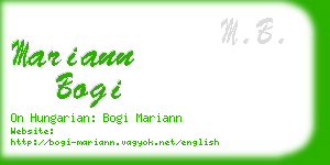 mariann bogi business card